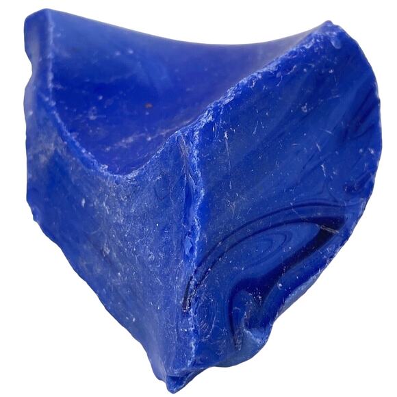Periwinkle Cobalt Blue Art Glass Cullet Layered Swirl Opaque #5XL197 - Picture 2 of 8